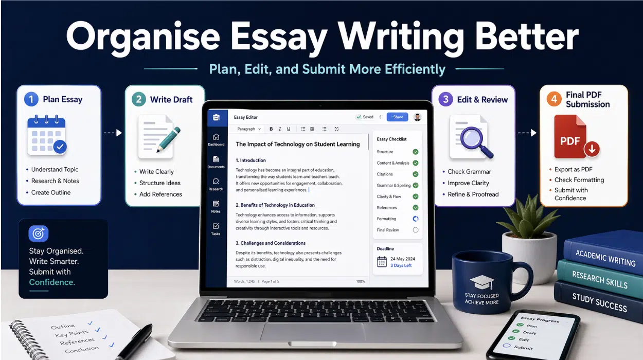 How Students Can Organise Essay Writing, Editing, and Final Submission More Efficiently